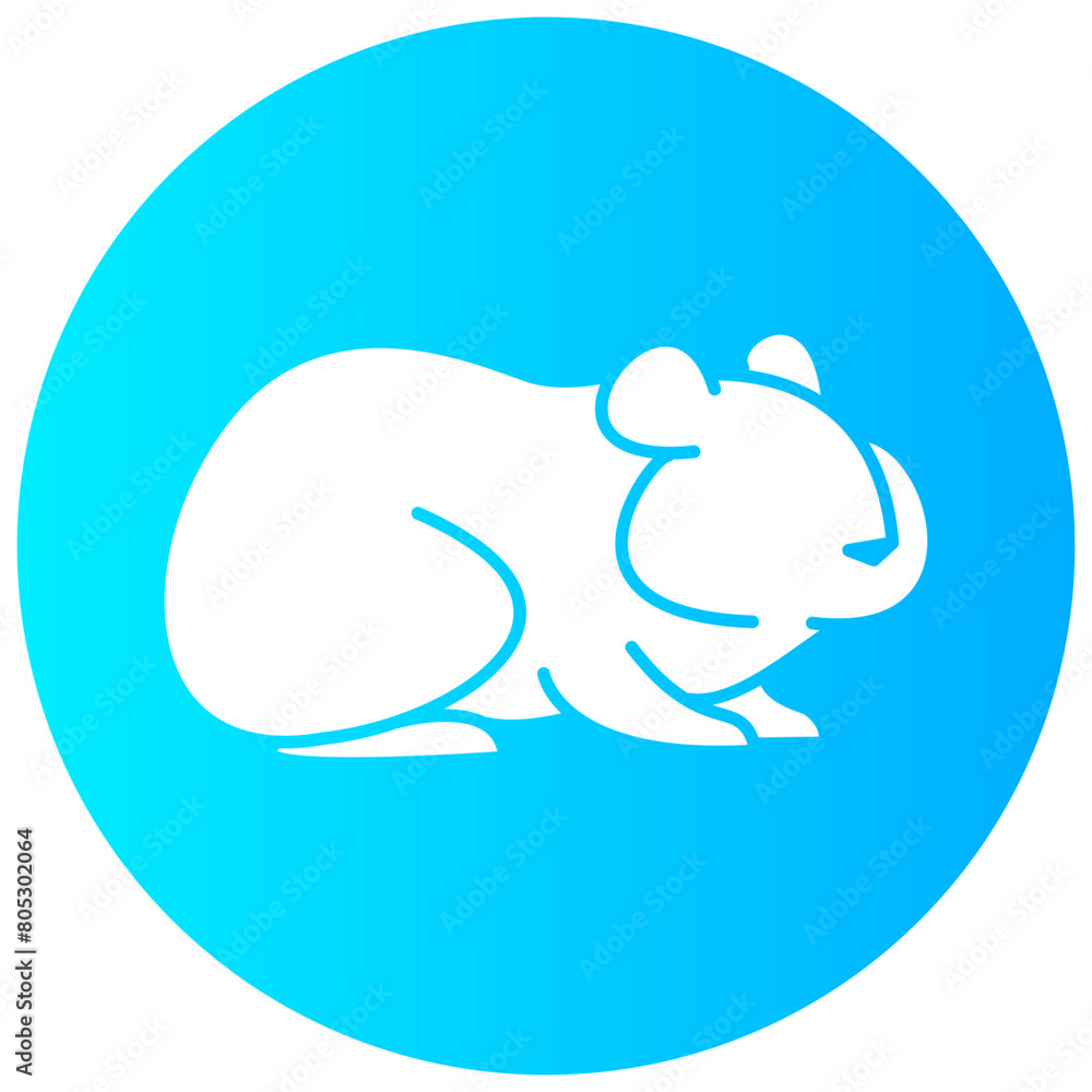 hamster round glyph vector icon
