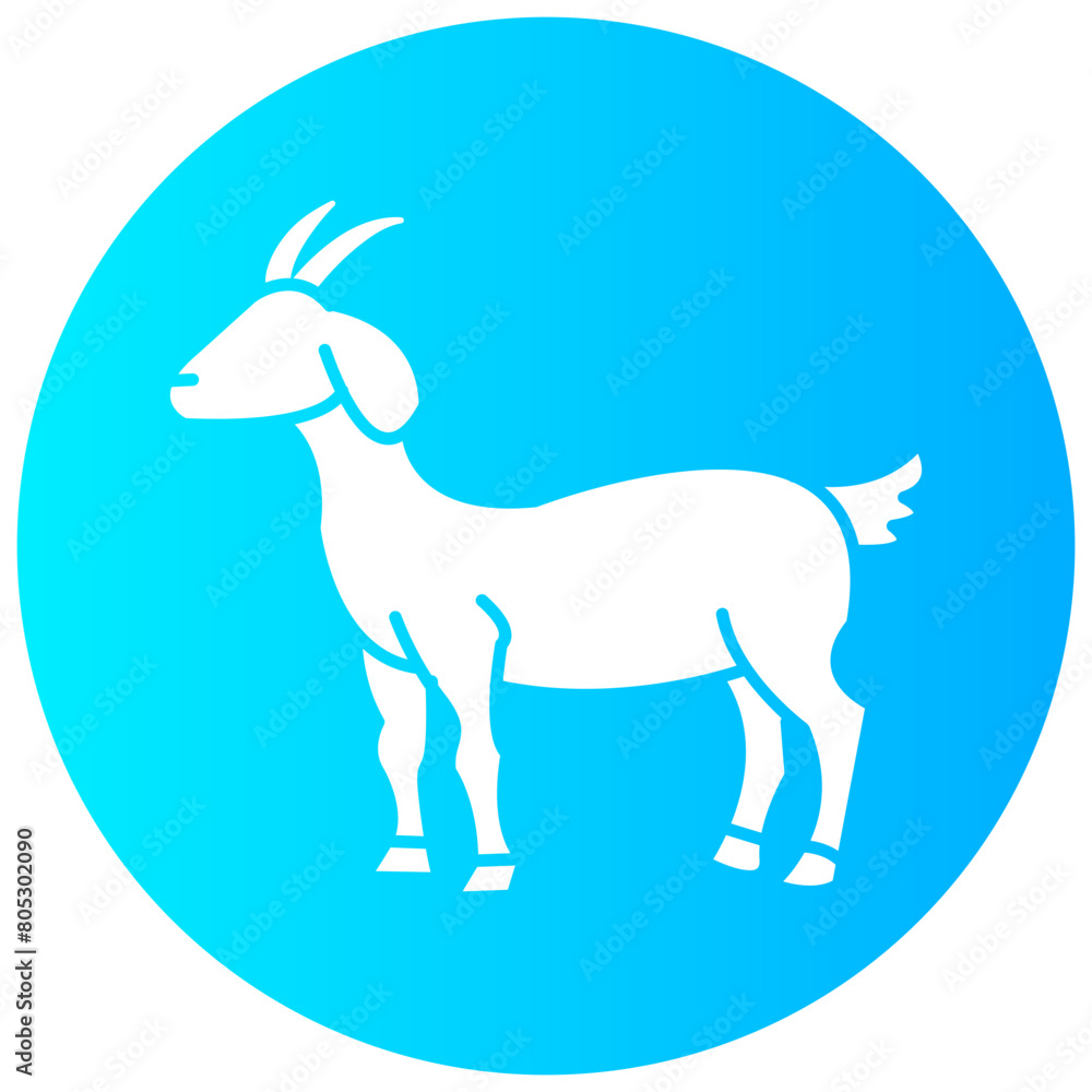 goat round glyph vector icon