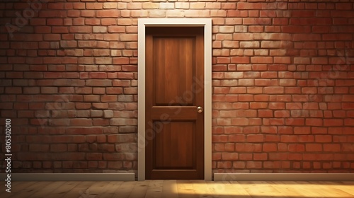 A door that opens to a brick wall as a playful architectural joke