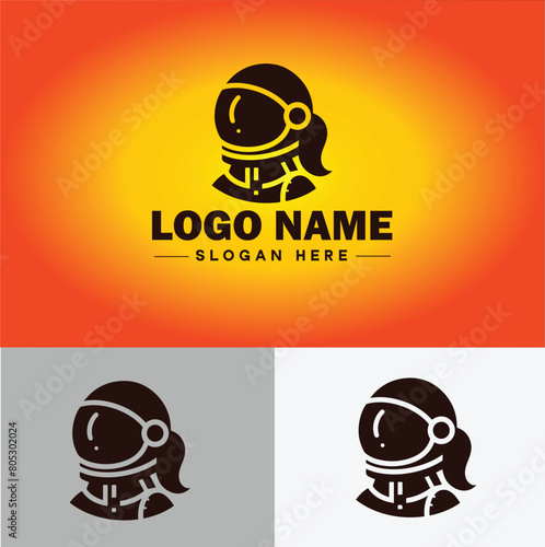 Astronaut helmet icon Space helmet Extravehicular Pressure suit helmet flat logo sign symbol editable vector