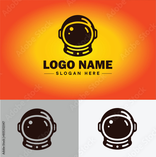 Astronaut helmet icon Space helmet Extravehicular Pressure suit helmet flat logo sign symbol editable vector