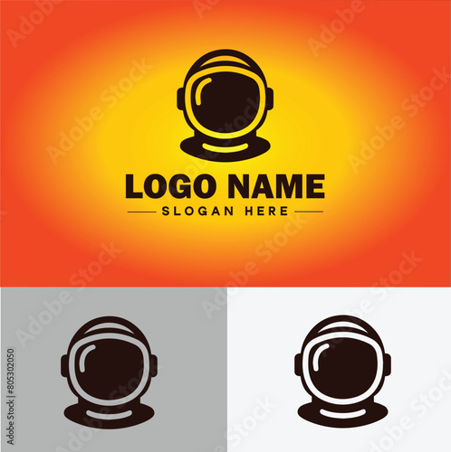Astronaut helmet icon Space helmet Extravehicular Pressure suit helmet flat logo sign symbol editable vector