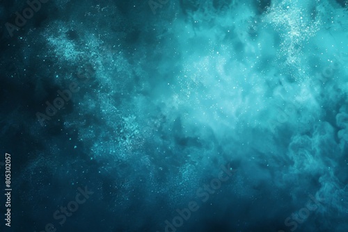 Powder cyan grainy color gradient background glowing noise texture cover header poster design © LadiesWin