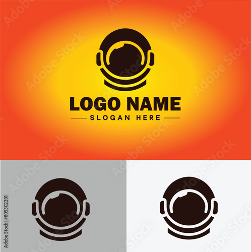 Astronaut helmet icon Space helmet Extravehicular Pressure suit helmet flat logo sign symbol editable vector