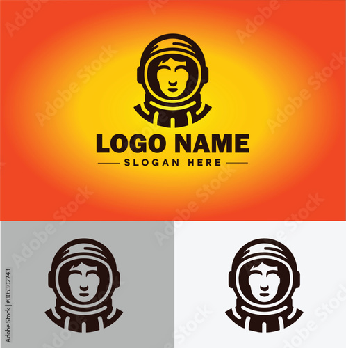 Astronaut helmet icon Space helmet Extravehicular Pressure suit helmet flat logo sign symbol editable vector