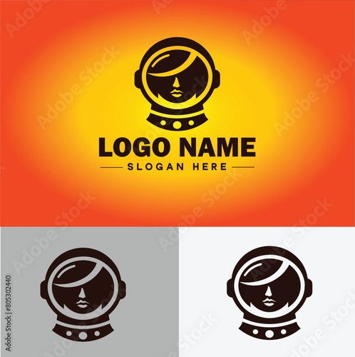 Astronaut helmet icon Space helmet Extravehicular Pressure suit helmet flat logo sign symbol editable vector