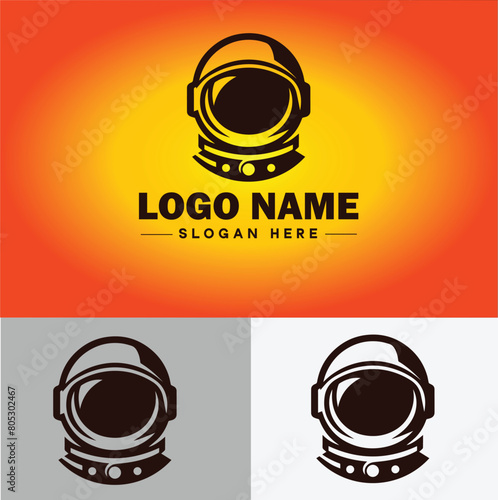 Astronaut helmet icon Space helmet Extravehicular Pressure suit helmet flat logo sign symbol editable vector