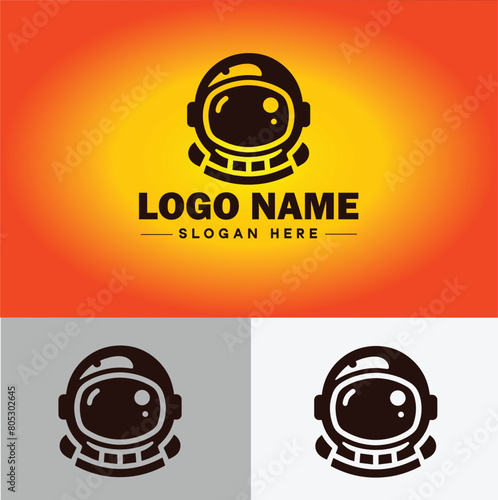 Astronaut helmet icon Space helmet Extravehicular Pressure suit helmet flat logo sign symbol editable vector