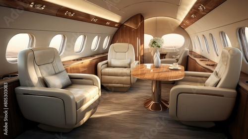modern business jet interior