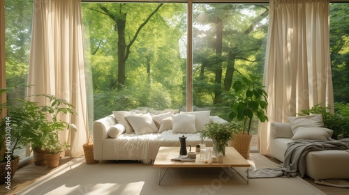 drapes beige curtains © vectorwin