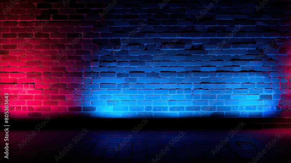 blue brick wall neon light blue brick wall neon light