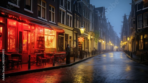 seating amsterdam red light district © vectorwin