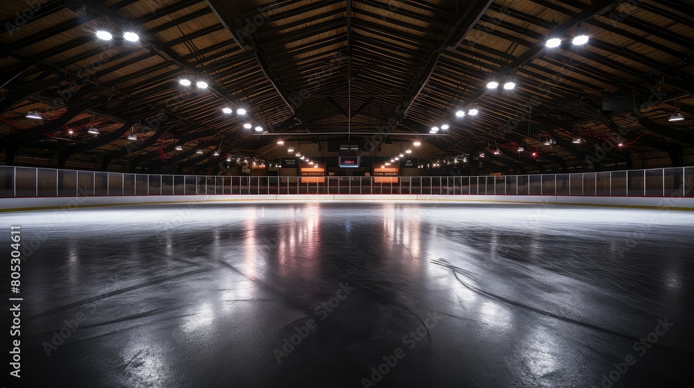 bright hockey rink lights