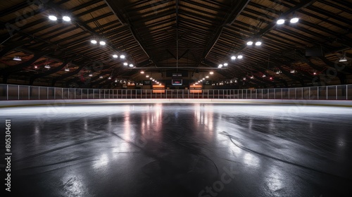 bright hockey rink lights