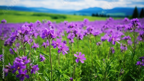 wild purple green flowers