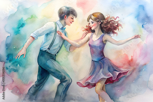 Two Teens Dancing Together at a School Dance