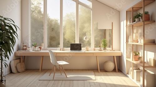 minimalist sunny home interior © vectorwin