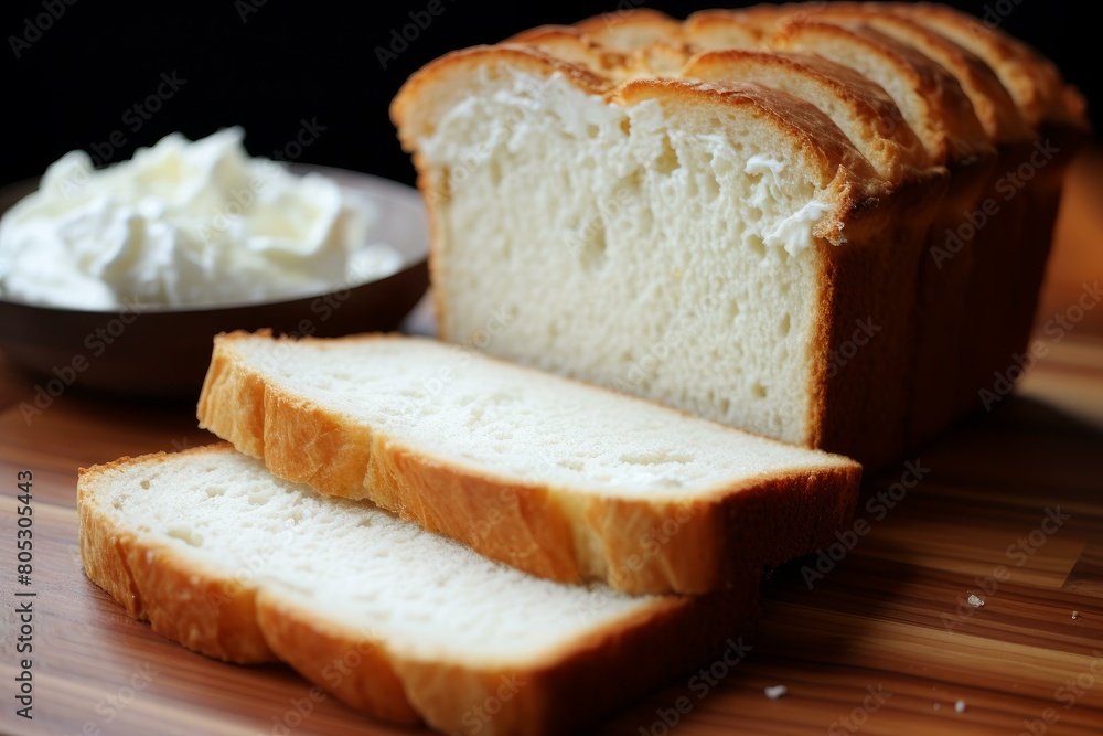 Rich Bread cream cheese. Fresh cooking. Generate Ai