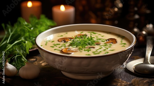 restaurant soup champignon mushroom
