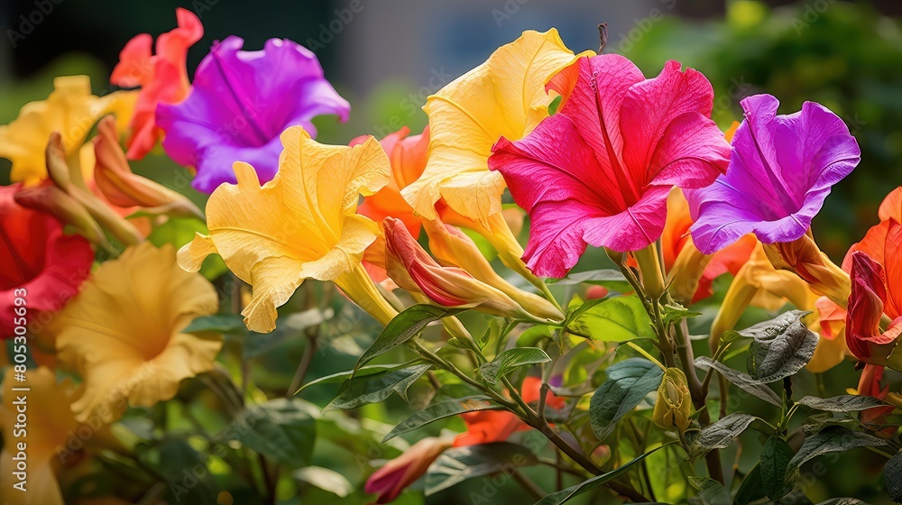 Fototapeta premium garden yellow trumpet flower