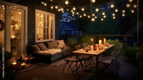 edison string lights patio © vectorwin