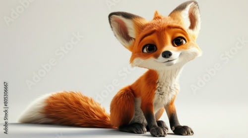  Adorable Baby Fox Animation on White Background 