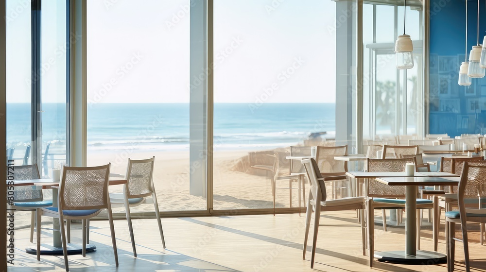 cafe blurred interior design beach
