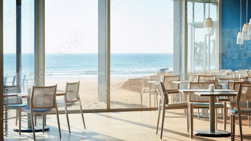 cafe blurred interior design beach
