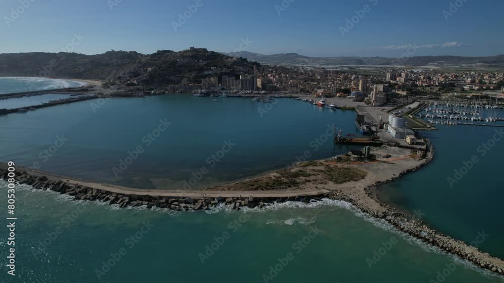 Port et baie de Licata en Sicile du sud