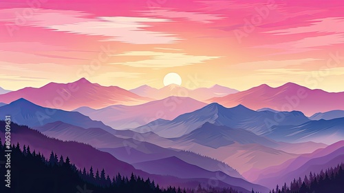 range pink nature background