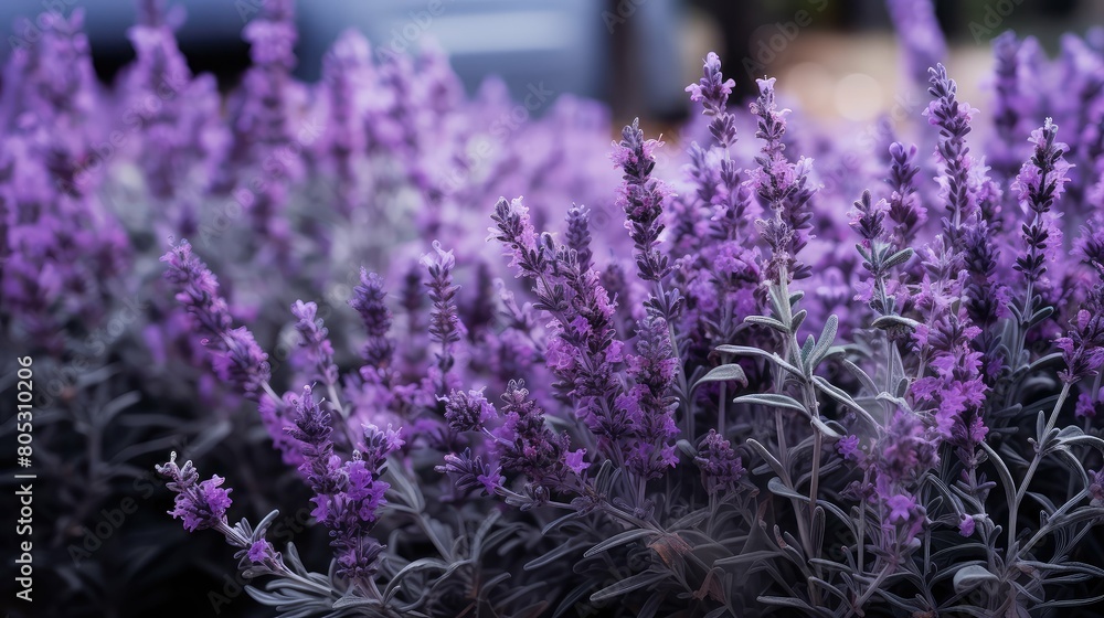 Obraz premium flowers purple grey