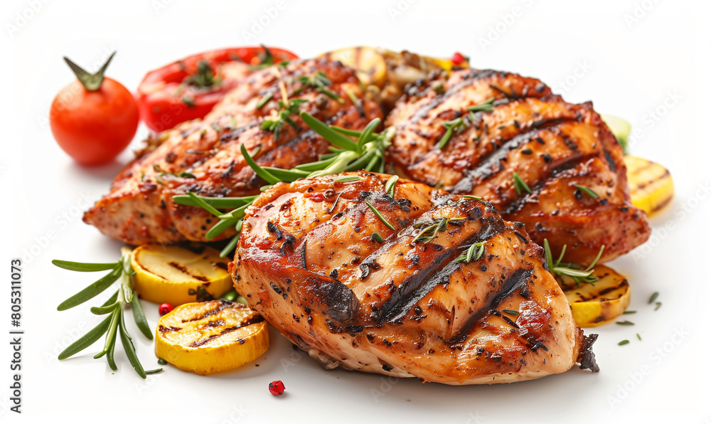 Sizzling Summer Cuisine: Grilled Chicken and Fresh Veggies Sizzling Summer Cuisine: Grilled Chicken and Fresh Veggies
