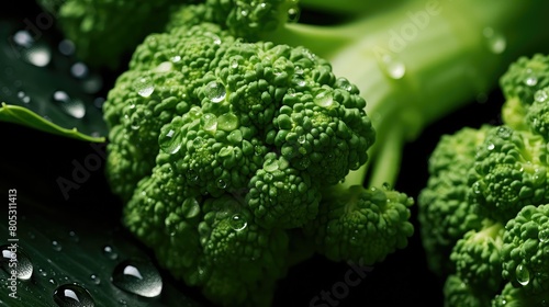 green eating broccoli fresh