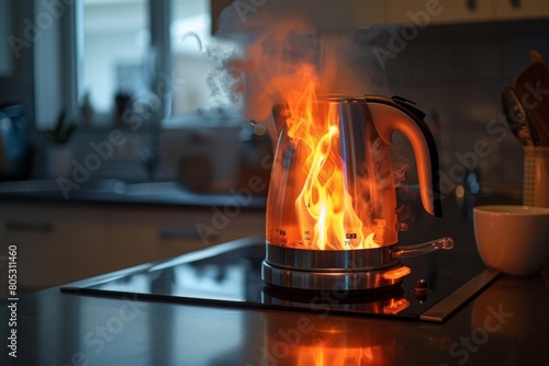 Electric Kettles Flame A Warning of Boiling Waters Hidden Danger photo