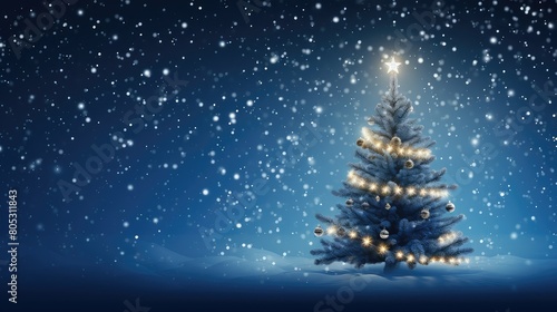 shimmer christmas lights blue background © vectorwin