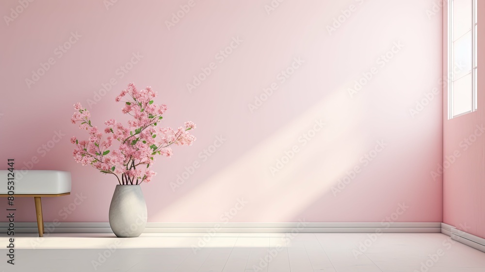 focal white pink wall