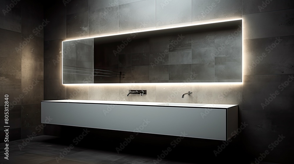 Obraz premium frameless mirror lights