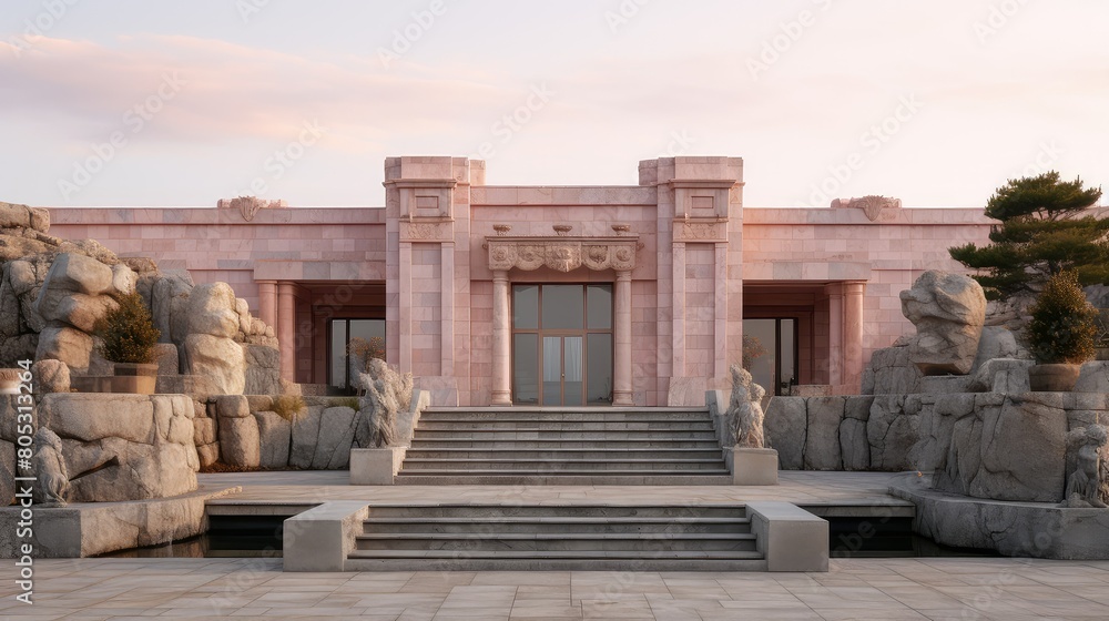 Naklejka premium building pink granite