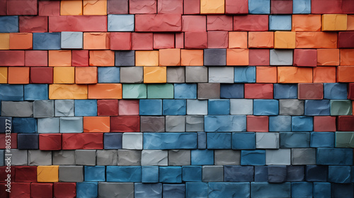 Colorful Textured Square Tiles Wallpaper