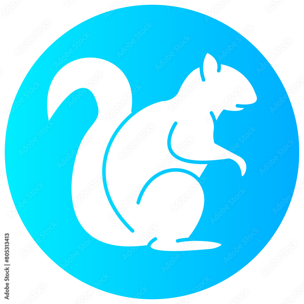 Obraz premium squirrel round glyph vector icon