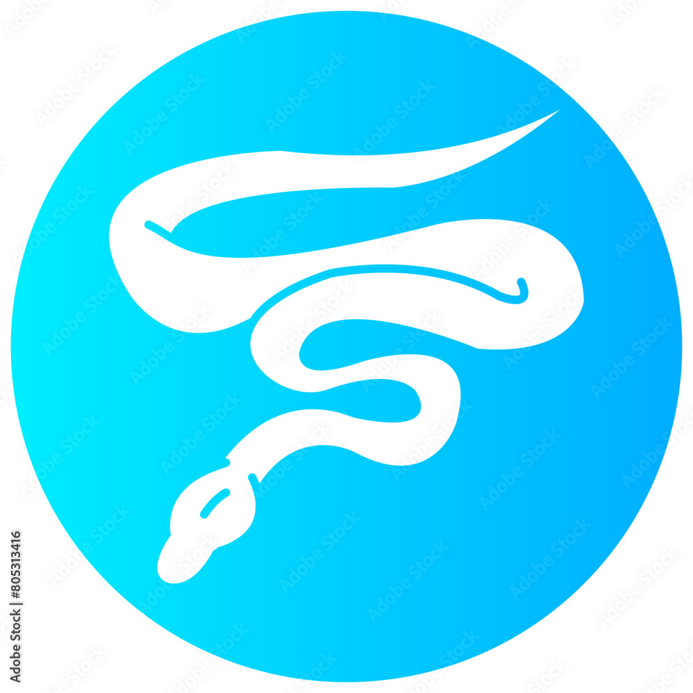 Obraz premium snake round glyph vector icon