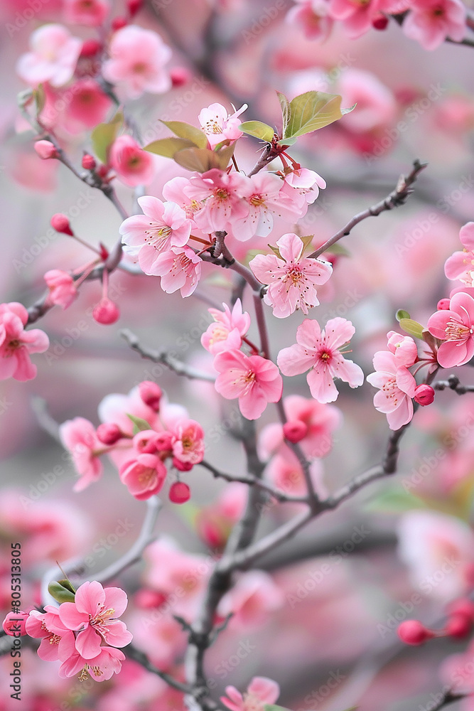 Cherry blossom with blurry background generated.Ai Cherry blossom with blurry background generated.Ai
