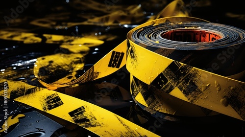 warning black yellow tape