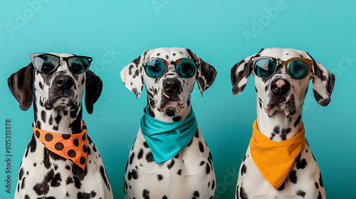 Dog Days of Summer  Fashionable Dalmatians in Sunglasses