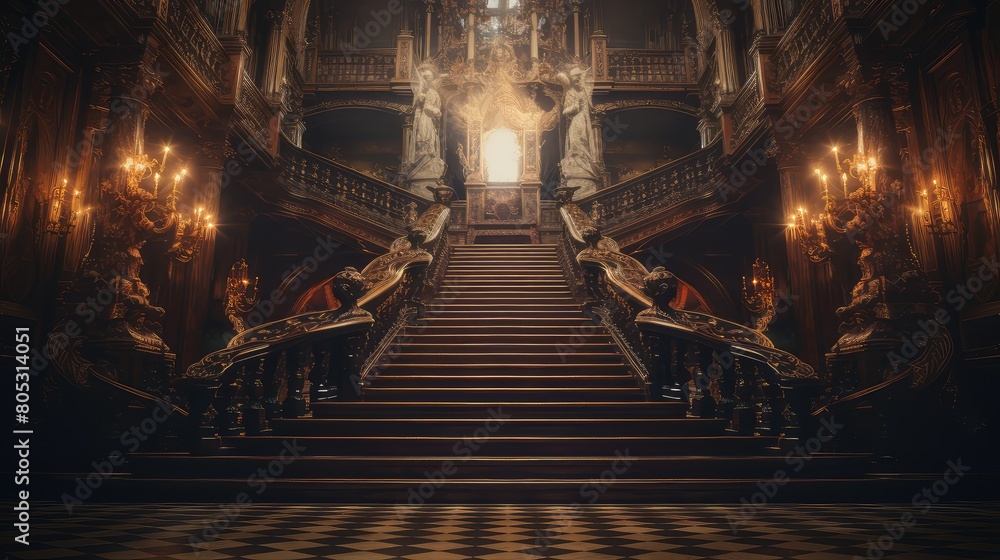 Obraz premium interior blurred castle interiors