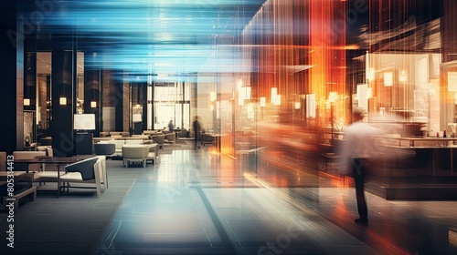 contemporary blurred modern interior hotel