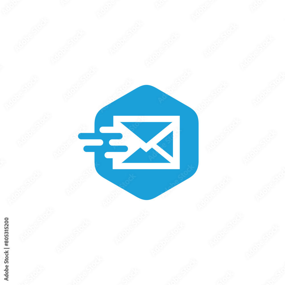 Rapid Fast Mail hexagon vector logo design template