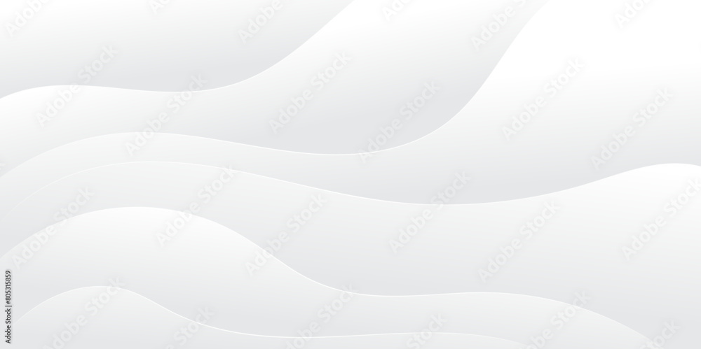 Fototapeta premium Abstract white and light gray wave modern soft luxury texture with smooth and clean vector subtle background illustration. 