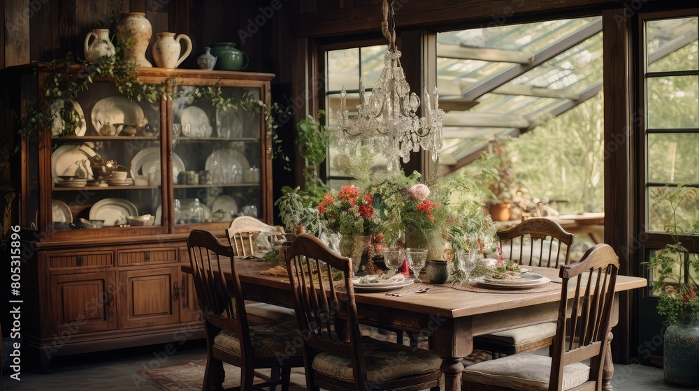 Fototapeta premium dining rustic interior design