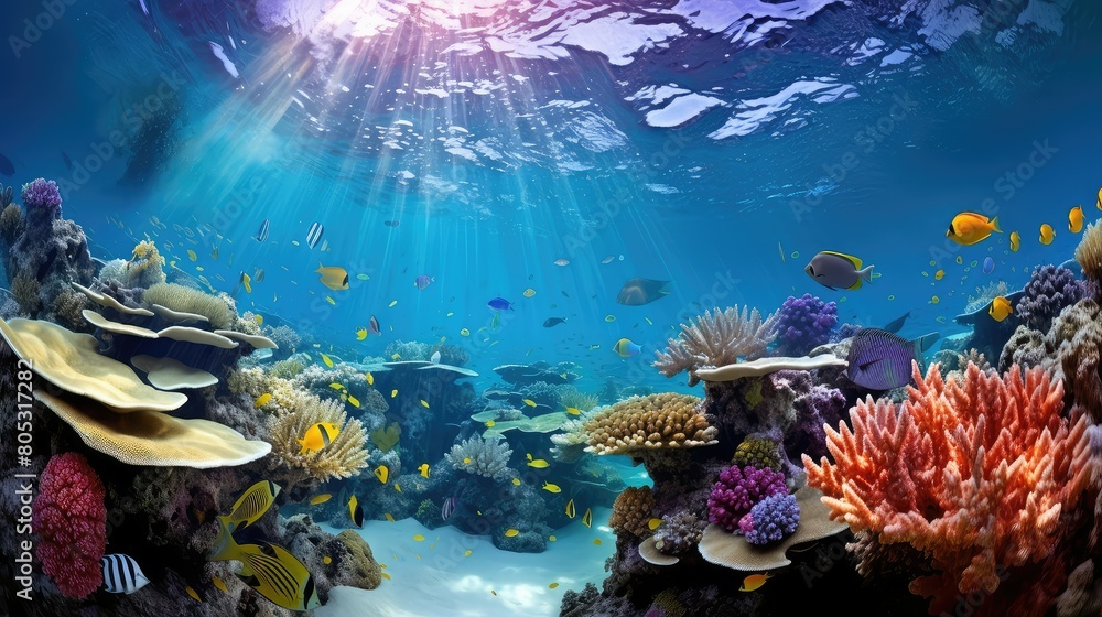 Obraz premium underwater light into the ocean